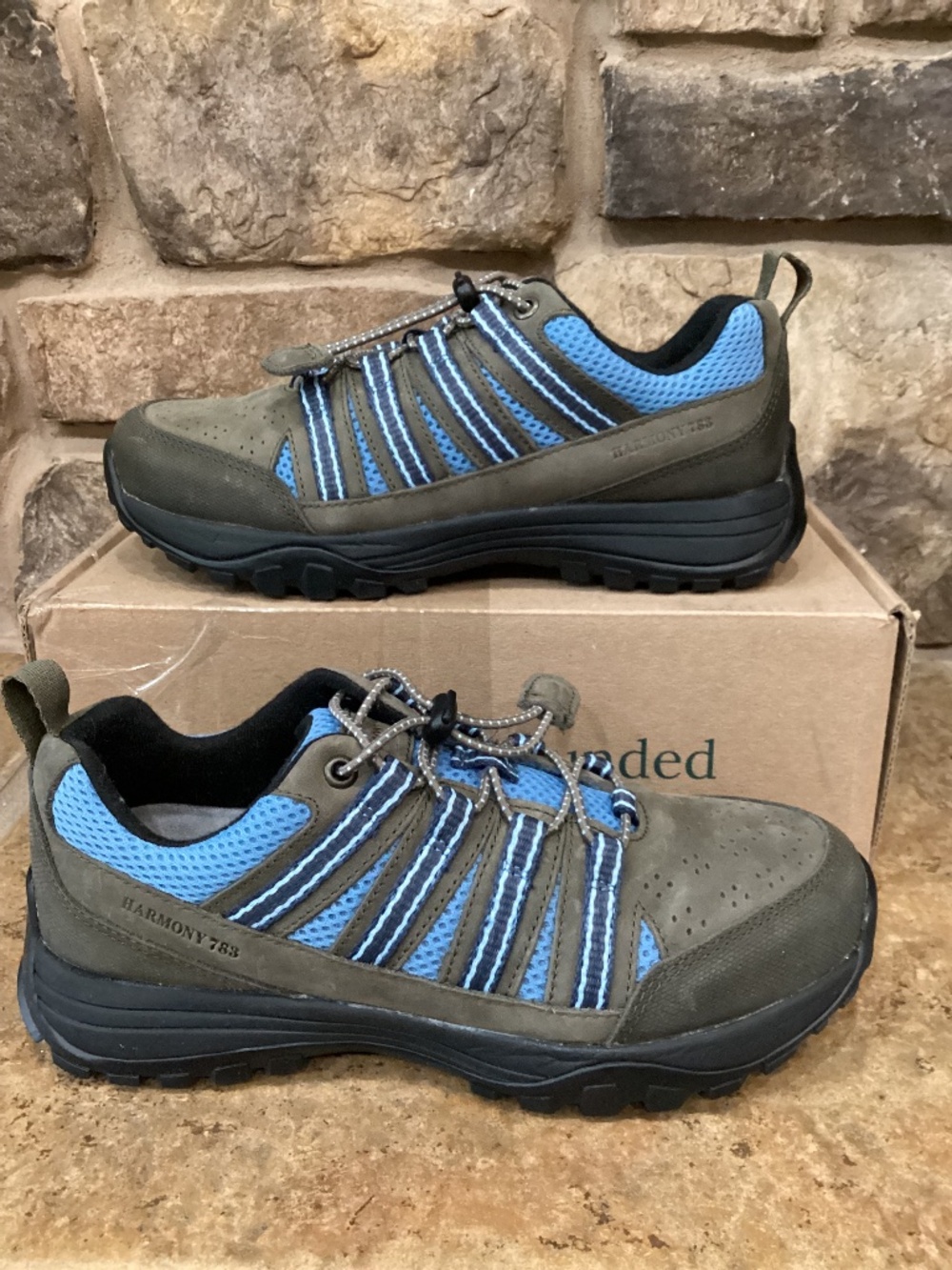 Harmony 783 Taylor Trail Luxe Grounding Shoe Women 8 Men 6.5 Grey Blue New